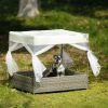 Pet Outdoor Furniture, Pet Patio Furniture, Seasonal PE Wicker Pet Furniture, Dog Bed With Curtain