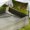 Pet Outdoor Furniture, Pet Patio Furniture, Seasonal PE Wicker Pet Furniture, Dog Bed With Curtain