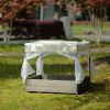 Pet Outdoor Furniture, Pet Patio Furniture, Seasonal PE Wicker Pet Furniture, Dog Bed With Curtain