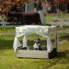 Pet Outdoor Furniture, Pet Patio Furniture, Seasonal PE Wicker Pet Furniture, Dog Bed With Curtain